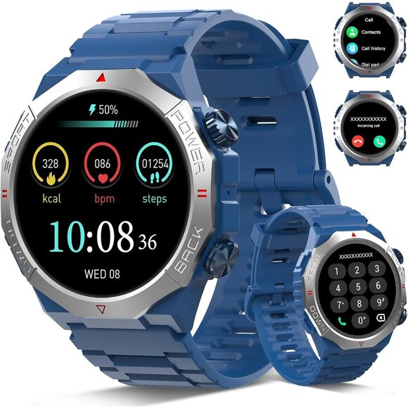 ⚡Military Smart Watch for Men (Answer/Make Calls), 1.39" HD Touchscreen Fitness - Picture 1 of 7